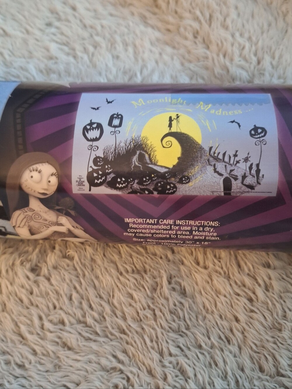 The Nightmare Before Christmas Mat Floor is an 18" x 30" rectangle-shaped rag